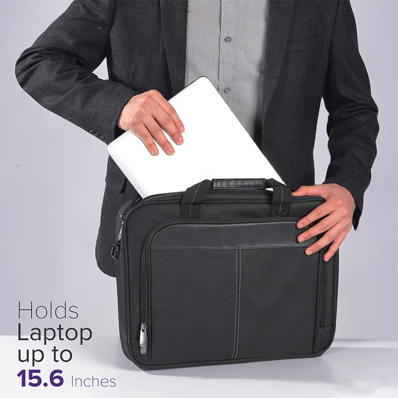 15.6 Bolsa para Laptop de 15 Polegadas Slim com Pasta e Bolsa de Ombro Crossbody