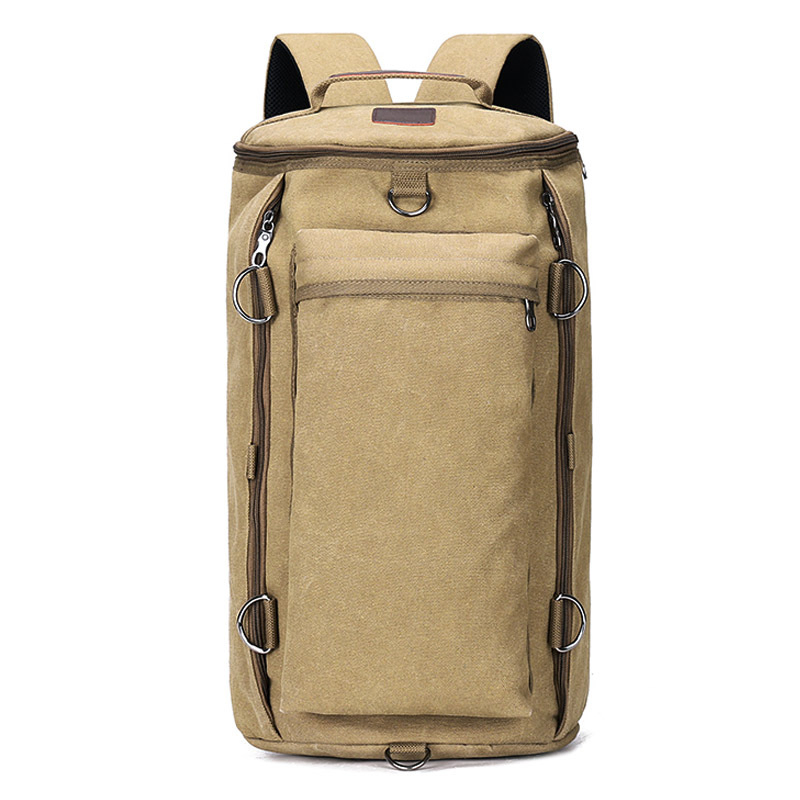 Mochila de Lona para Viagem e Caminhada ao Ar Livre