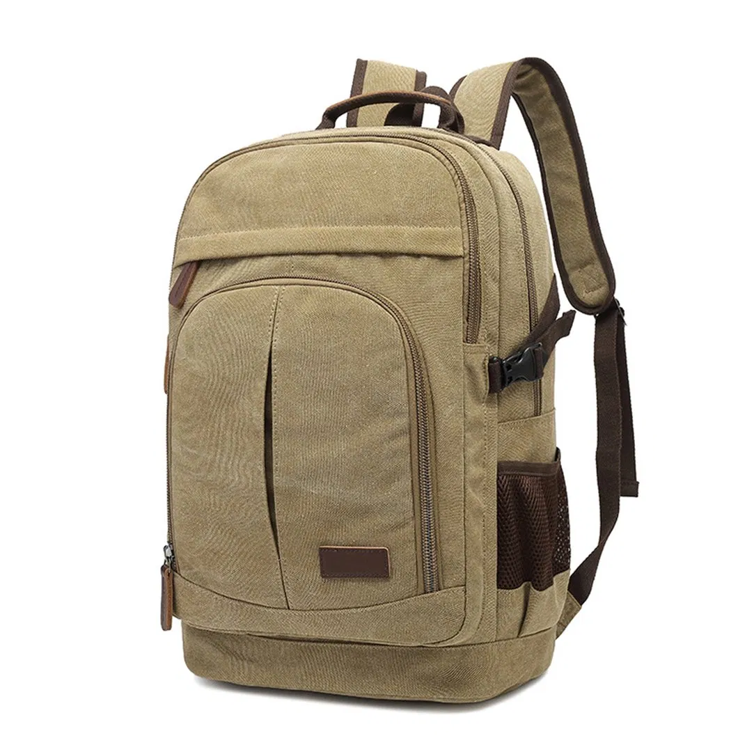 Bolsa de Lona Retrô Personalizada Mochila Masculina Bolsa Casual Mochila para Computador
