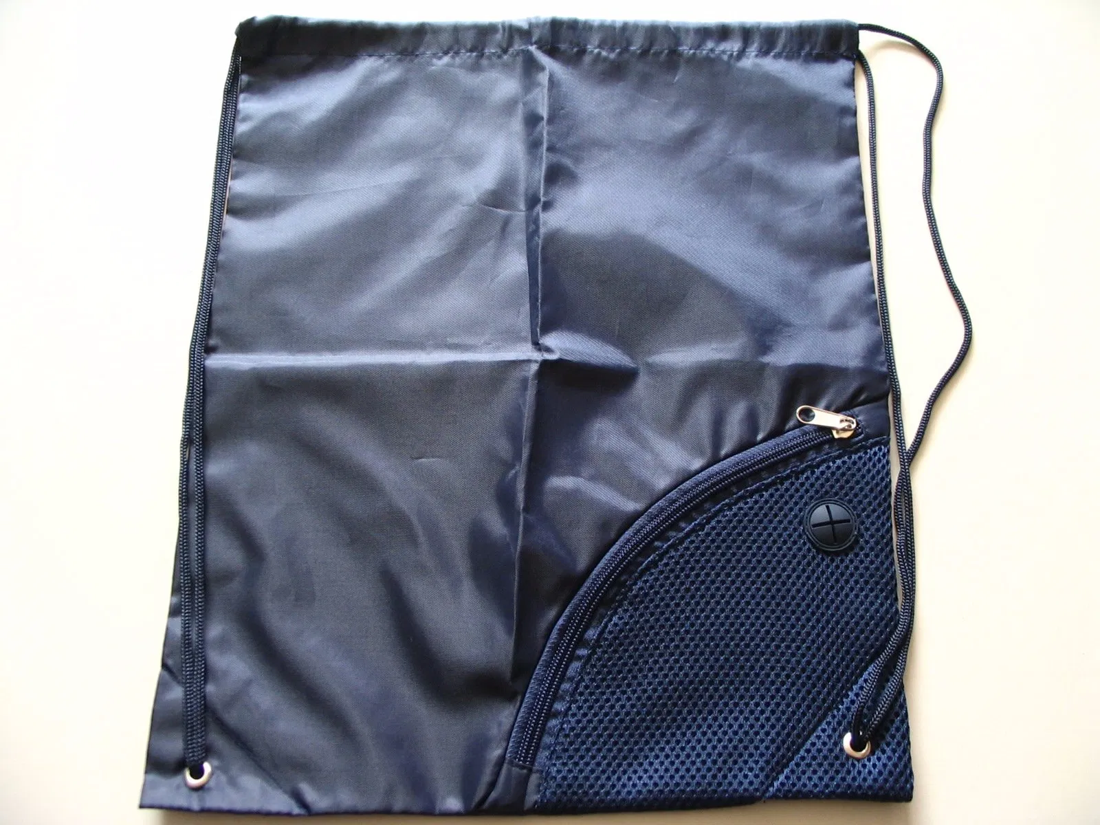 Mochila escolar de cordão promocional impressa em RPET poliéster nylon reciclado barato 190t 210d