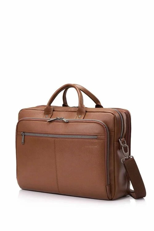 Bolsa de Laptop Slim Unissex de Couro Genuine Feita à Mão 15.6 Polegadas