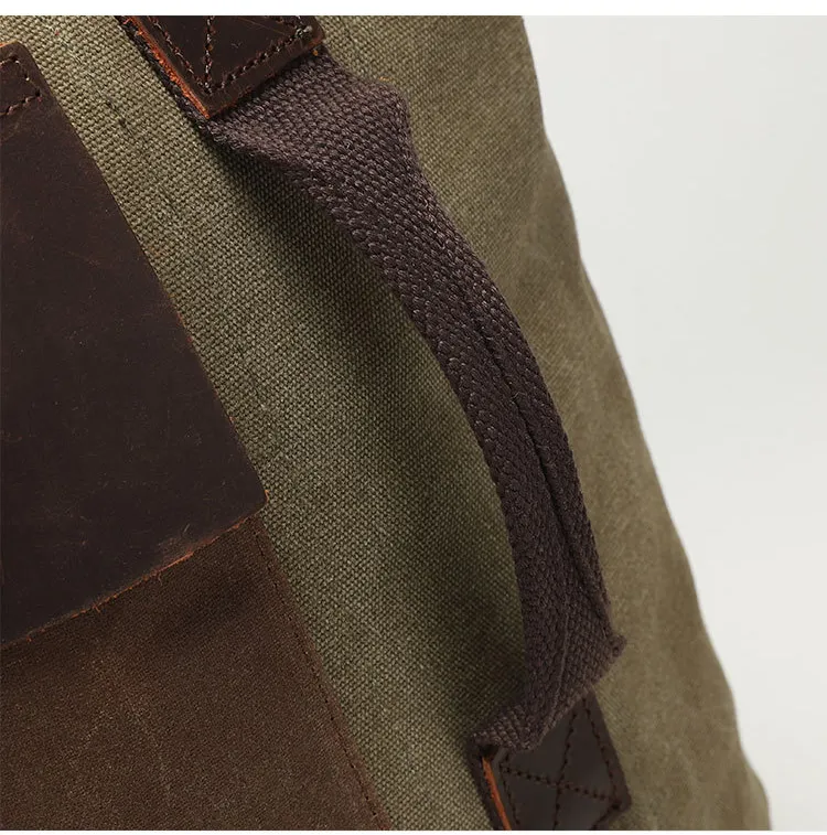 Mochila Commuter de Lona Encerada Durável para Esportes ao Ar Livre, Casual, Viagens e Uso Diário (CY0608)