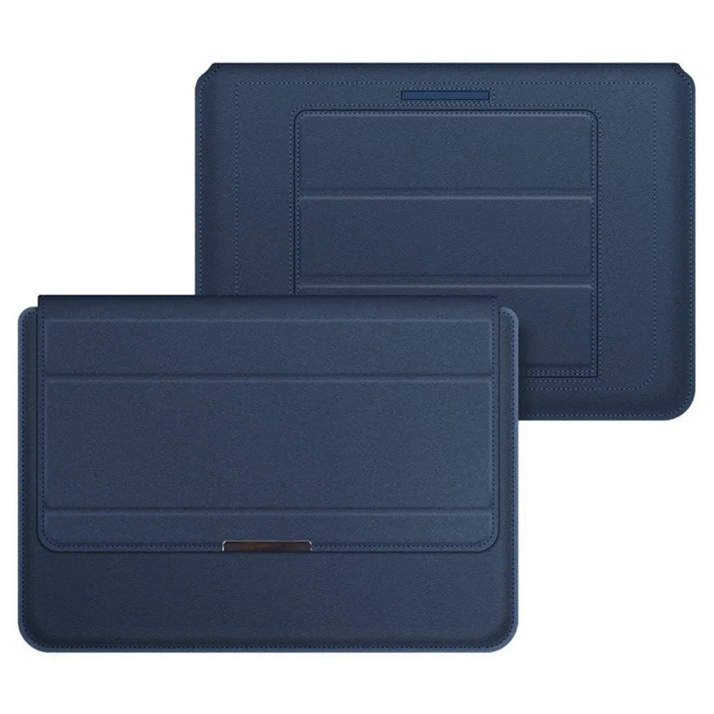 Capa de Laptop com Suporte Dobrável, Bolsa Slim de Couro para 13/14/15.6" Laptops
