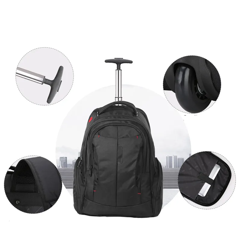 Mochila executiva para negócios com rodas para viagem ao ar livre