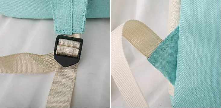 Design Coreano 4PCS Mochilas de Lona para o Ensino Médio Conjunto Listrado Crianças Novas Mochilas da Moda Conjunto para Adolescentes Meninos Meninas