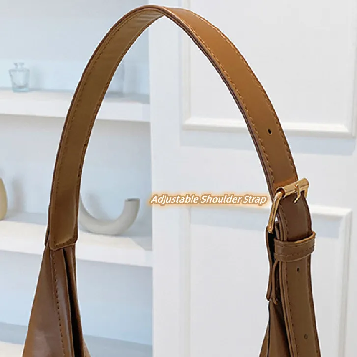 Bolsa Hobo Grande de PU Macio com Alça Ajustável e Estilo Trendy
