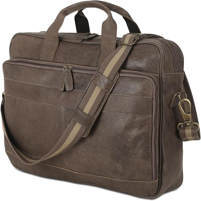 Mala de Couro para Laptop, Bolsa Mensageiro para Homens e Mulheres, Melhor Bolsa de Escritório