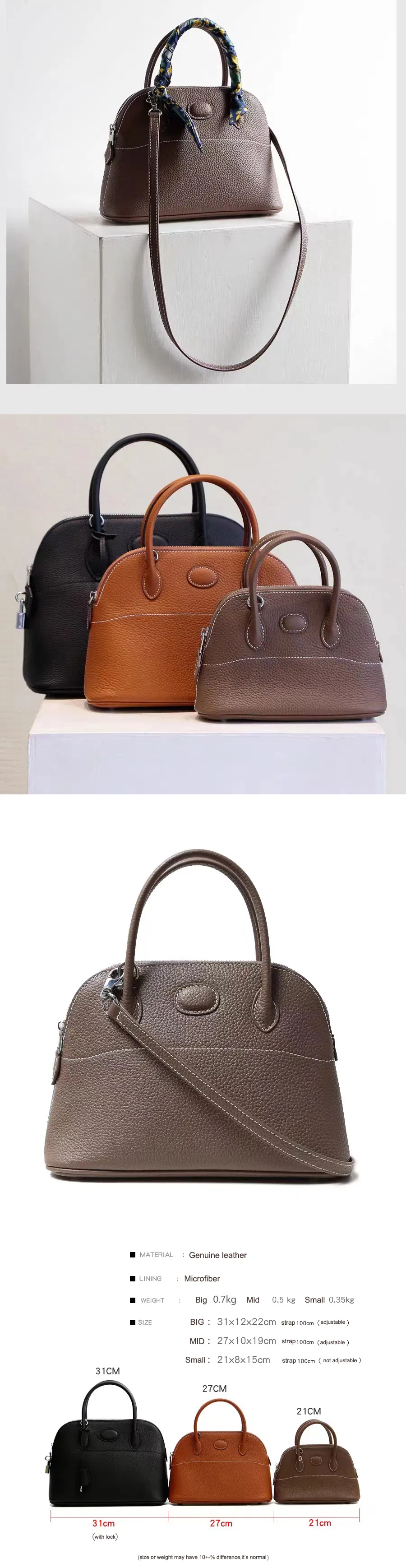 Bolsa Tote Mini Mensageiro de Luxo em Couro Genuíno