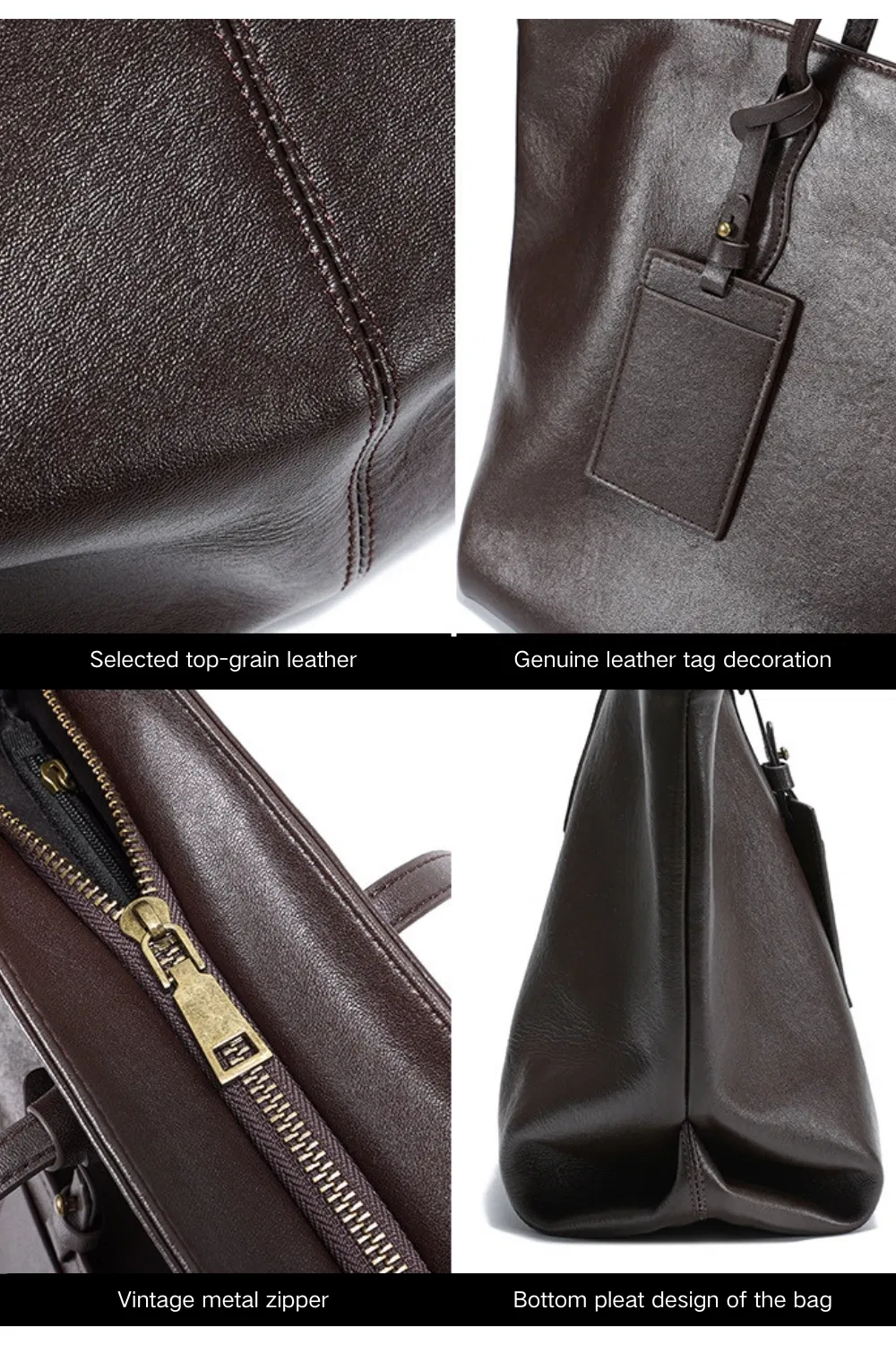 Bolsa Tote de Couro de Grão Superior para Mulheres com Grande Capacidade, Bolsa de Mão Versátil com Múltiplos Compartimentos para Escritório e Uso Diário