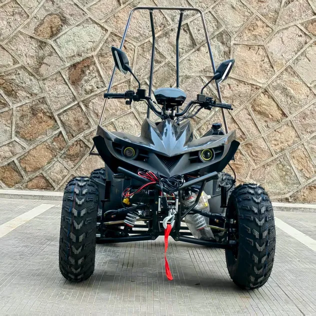 Quadriciclo Azul Preto 4-Wheeler 200cc 4-Stroke para Off Road com Design de Múltiplos Faróis para Passeios Noturnos