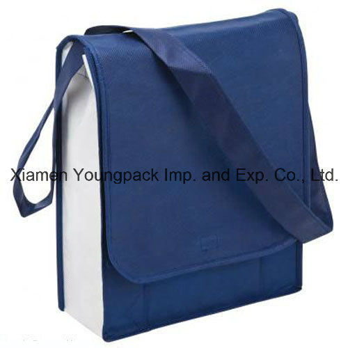 Bolsa Flap Personalizada Não Tecida Azul Marinho para Promoção