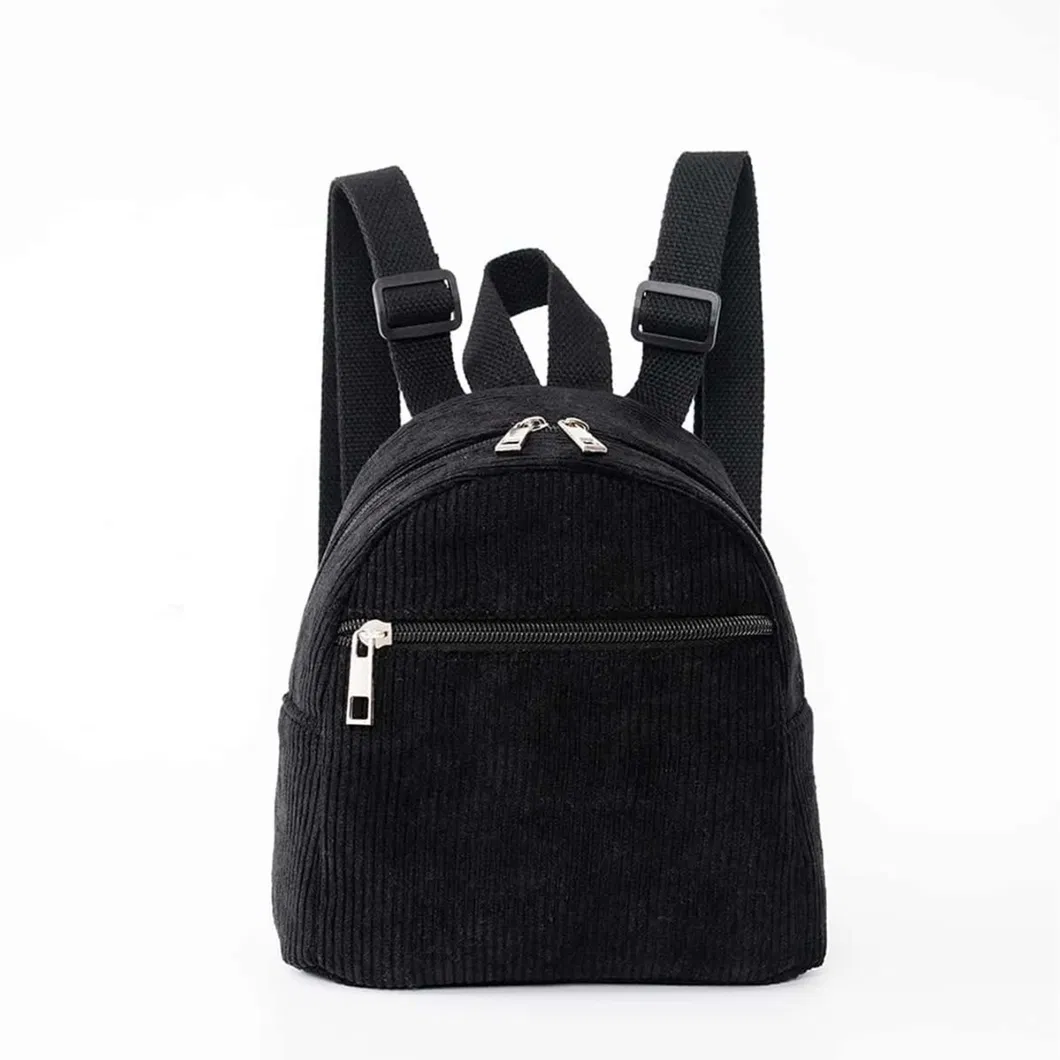 Mochila Mini de Corduroy Trendy para Mulheres e Adolescentes Estilosas