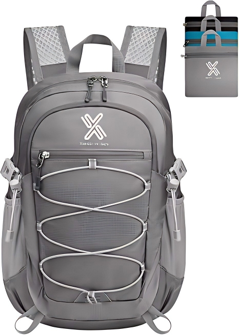 Mochila Pequena Leve e Compacta: 15L Mini Ultra Leve Mochila Dobrável para Viagem com Alça Respirável para Caminhadas ao Ar Livre e Camping