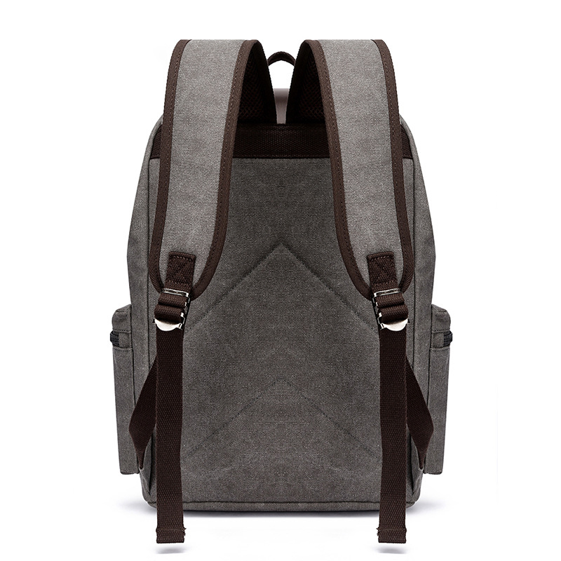 Mochila Mensageiro Vintage de Lona e Couro de Alta Capacidade para Homens