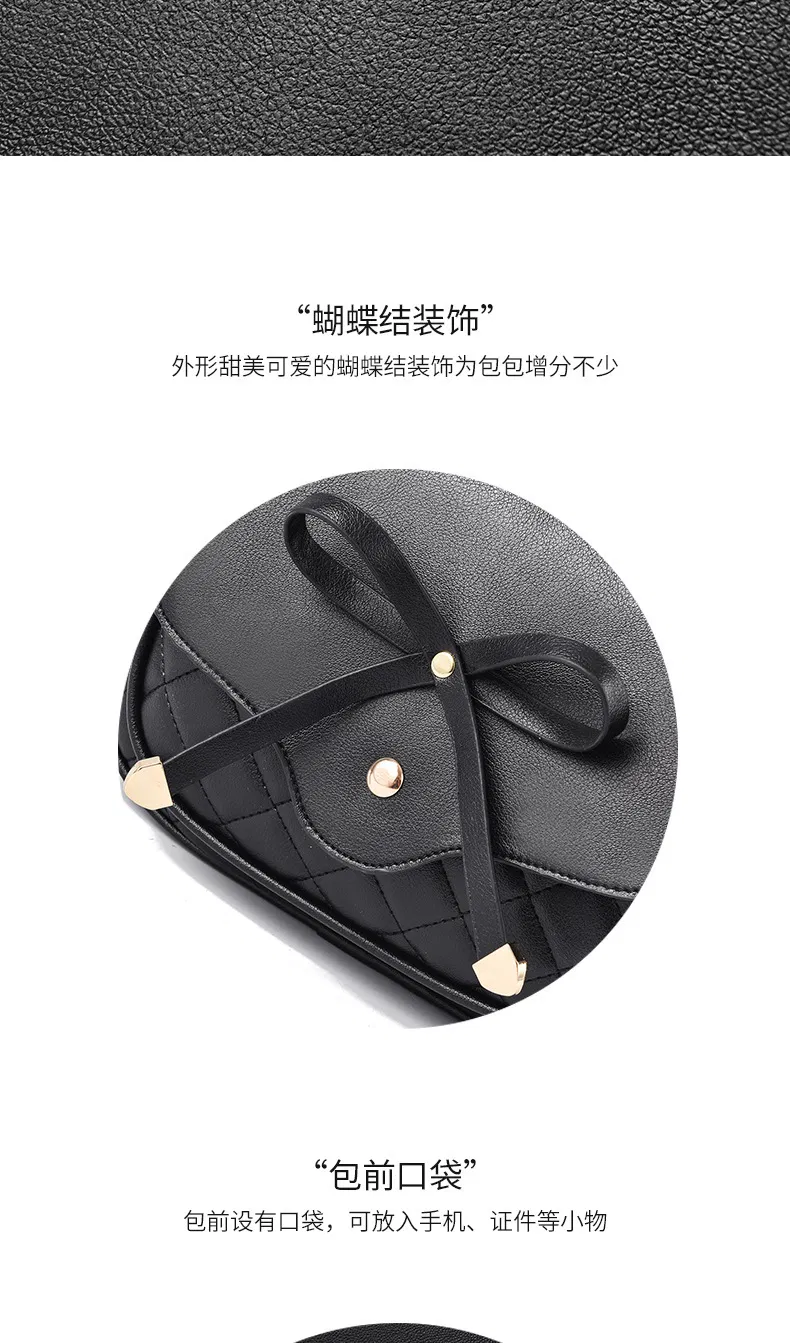 Mochila Feminina com Laço Fofa 3-in-1 Conjunto com Mini Bolsa e Porta Cartões Ajustável