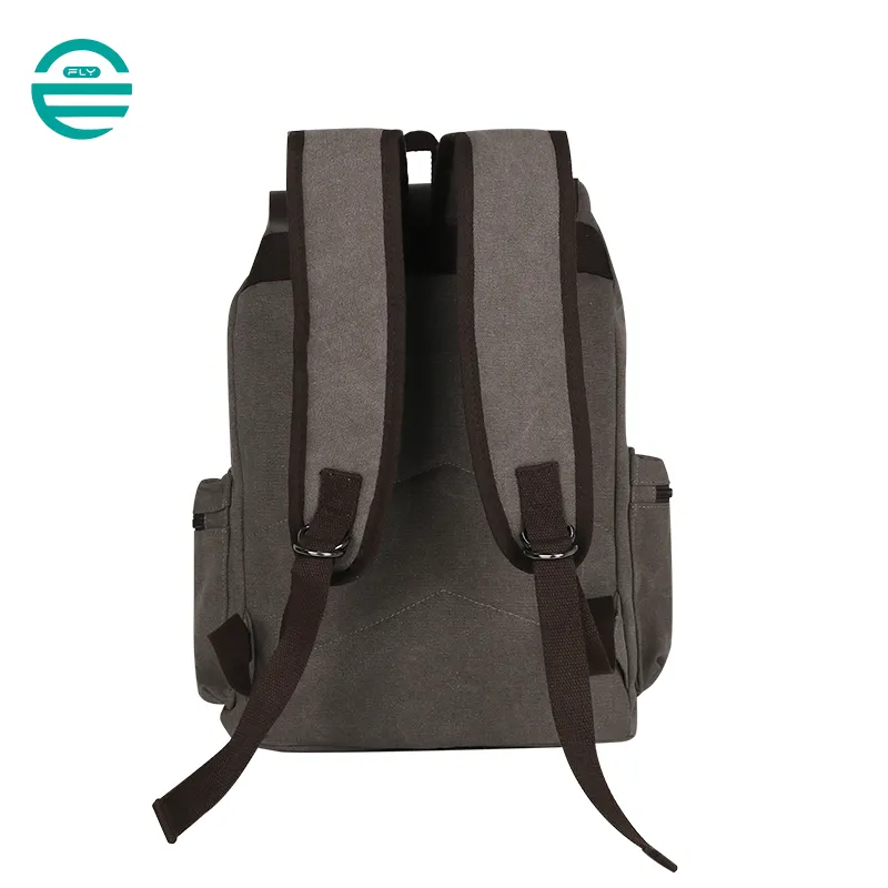 Mochilas de Ombro Vintage para Laptop, Mochila de Lona com Cordão para Escola