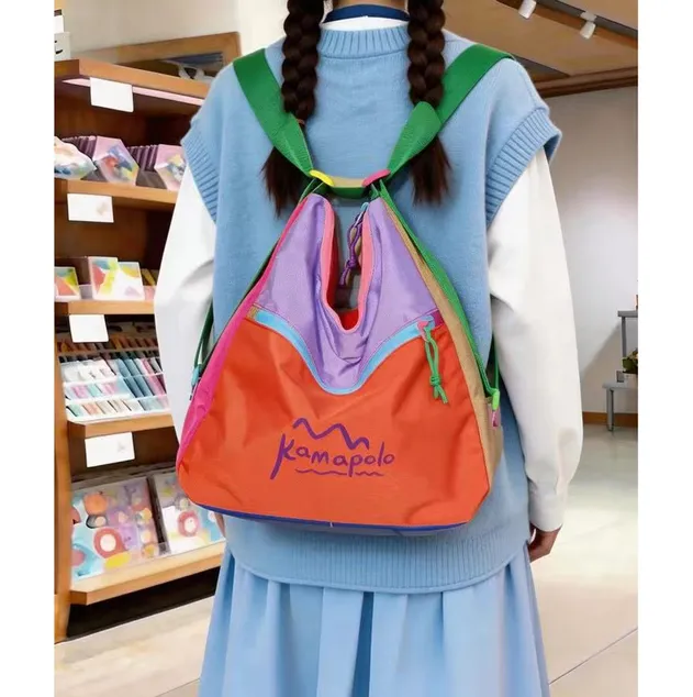 Bolsa Transversal Feminina de Design Colorido à Prova d'Água Bolsa Tote de Nylon