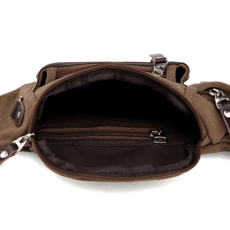Bolsa de Cintura Vintage de Lona para Homens e Mulheres