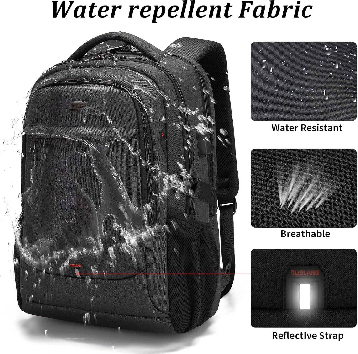 Mochila para laptop, viagem de negócios, bolsa para computador universitário com porta de carregamento USB
