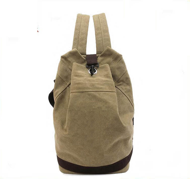 Mochila de Lona Vintage para Viagem ao Ar Livre com Cordão para Caminhadas e Esportes
