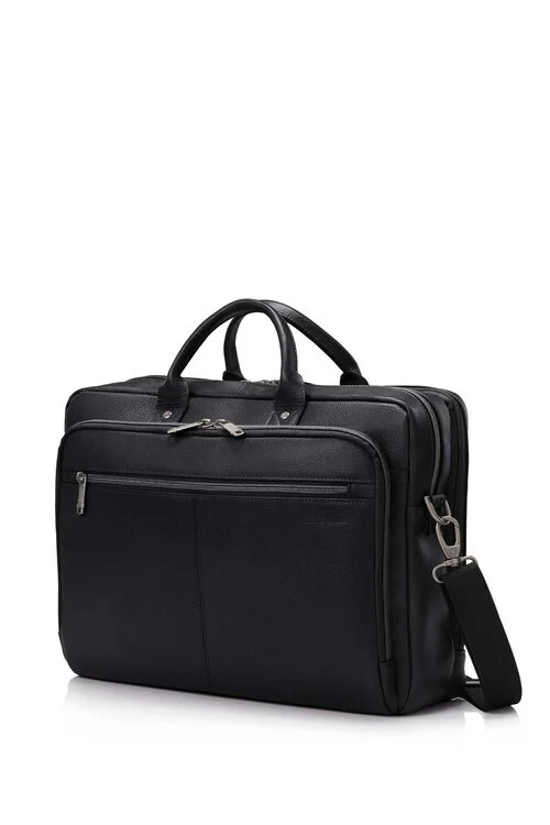 Bolsa de Laptop Slim Unissex de Couro Genuine Feita à Mão 15.6 Polegadas