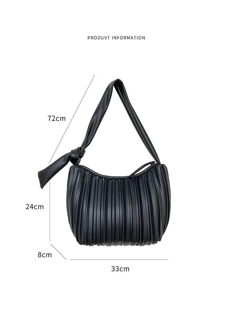 Bolsa Hobo Plissada Mulher Bolsa de Ombro Senhora Bolsa Transversal