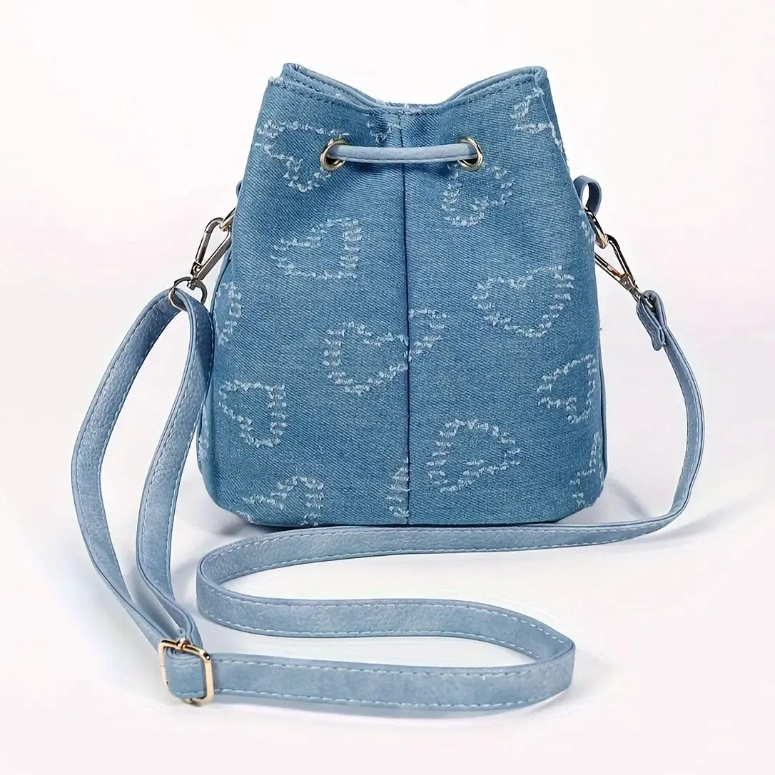 Wx2796 Bolsa Balde para Meninas, Mochila de Ombro Única, Bolsa Balde para Senhoras
