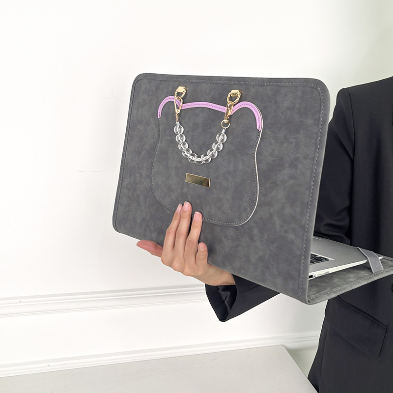 2 em 1 Bolsa para Laptop Portátil Rosa Estilo Feminino Estojo Slim Portátil