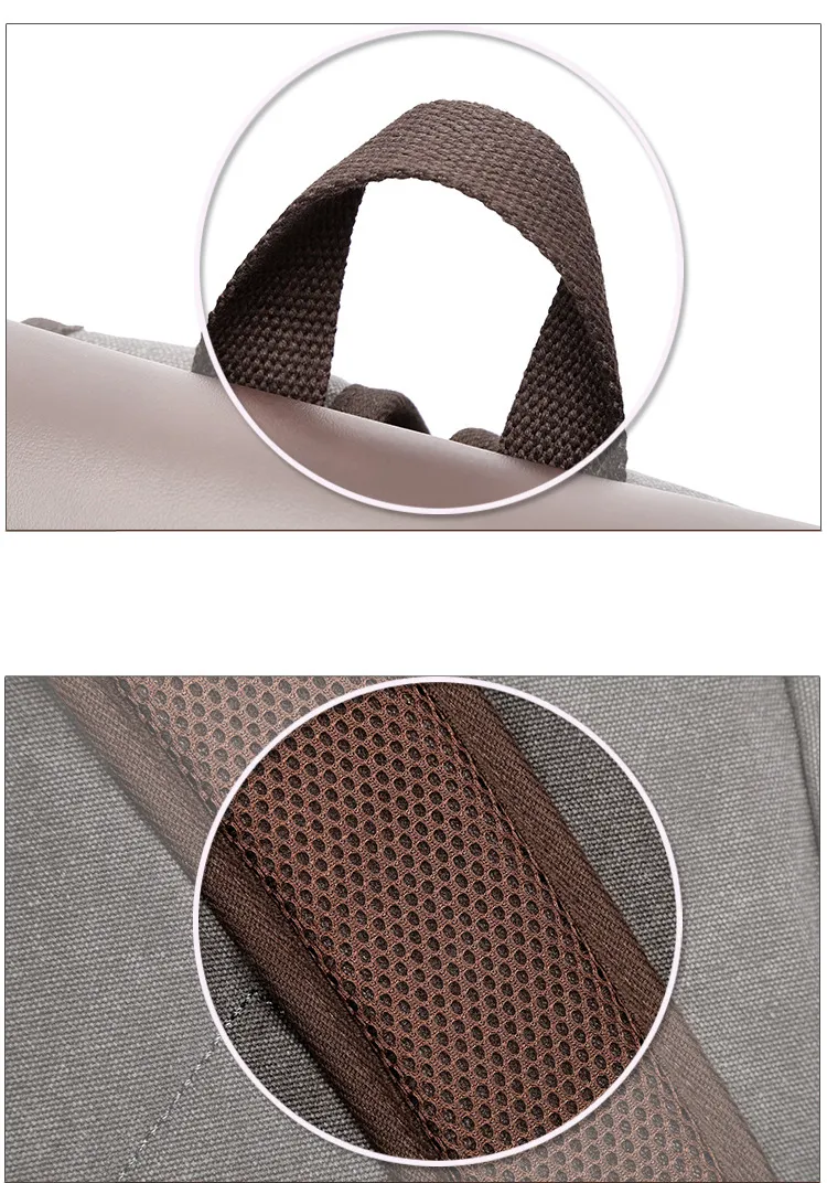 Mochila Mensageiro Vintage de Lona e Couro de Alta Capacidade para Homens
