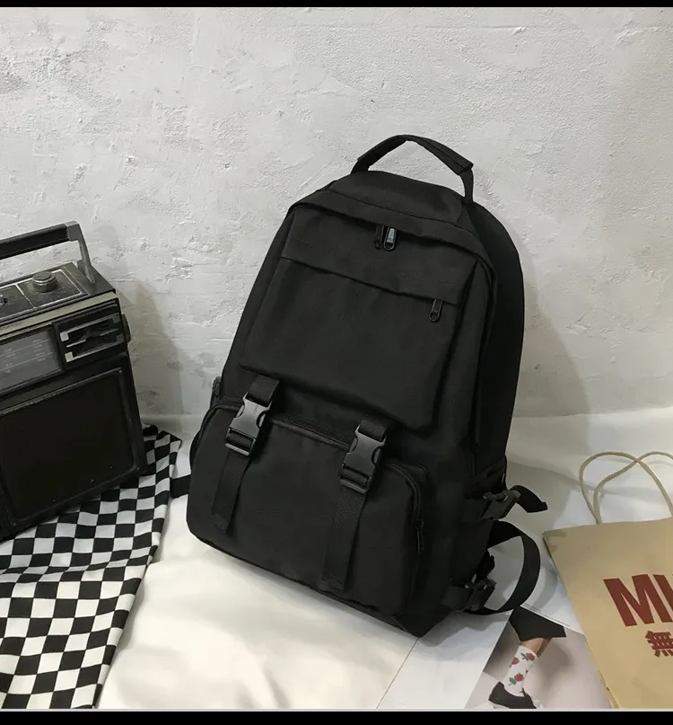 Mochila Escolar de Lona Personalizável para Estudantes com Grande Capacidade