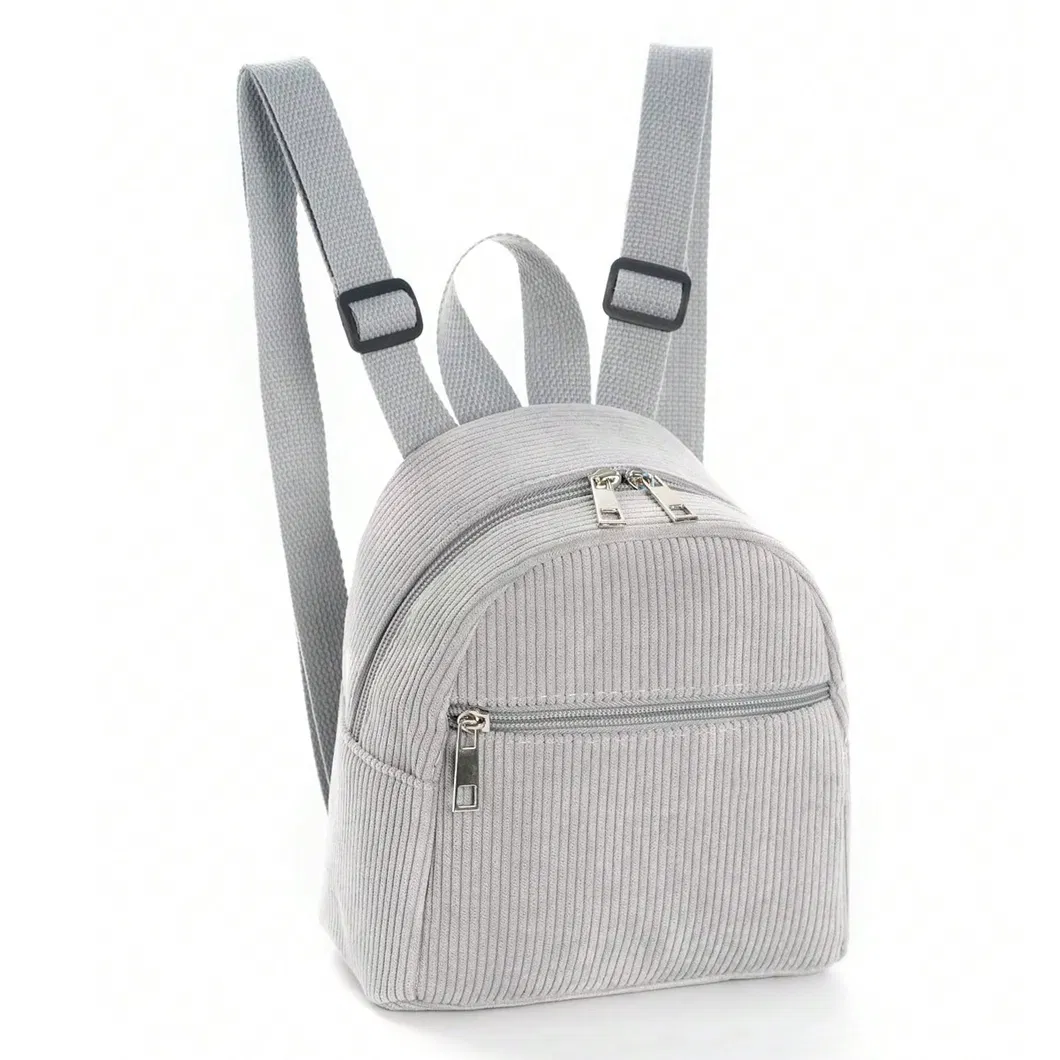 Mochila Mini de Corduroy Trendy para Mulheres e Adolescentes Estilosas