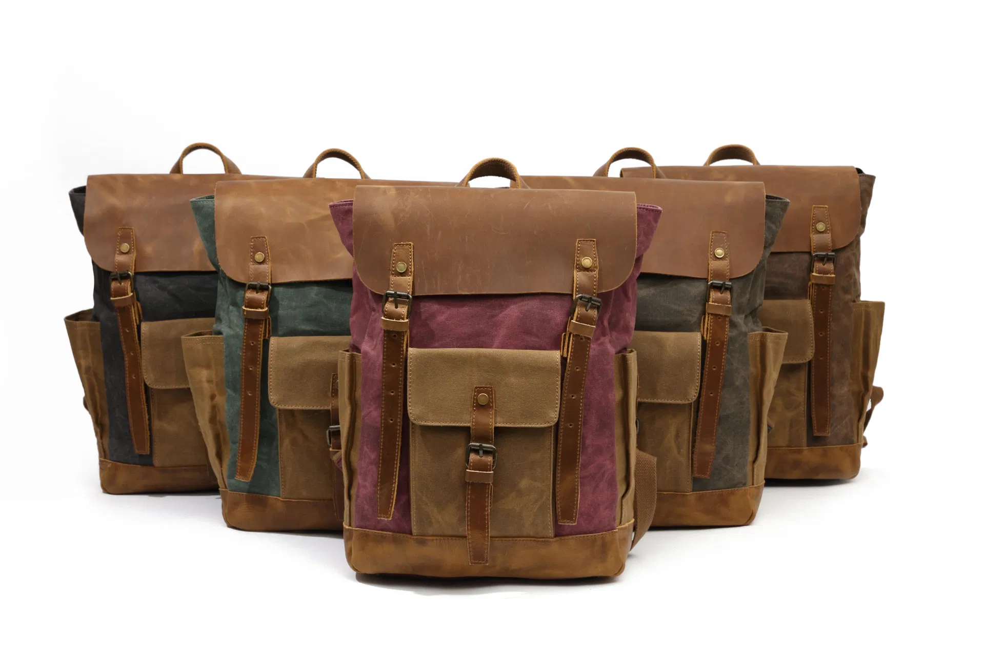 Mochila de Caminhada Vintage de Luxo em Lona Wax para Camping e Atividades ao Ar Livre Masculinas