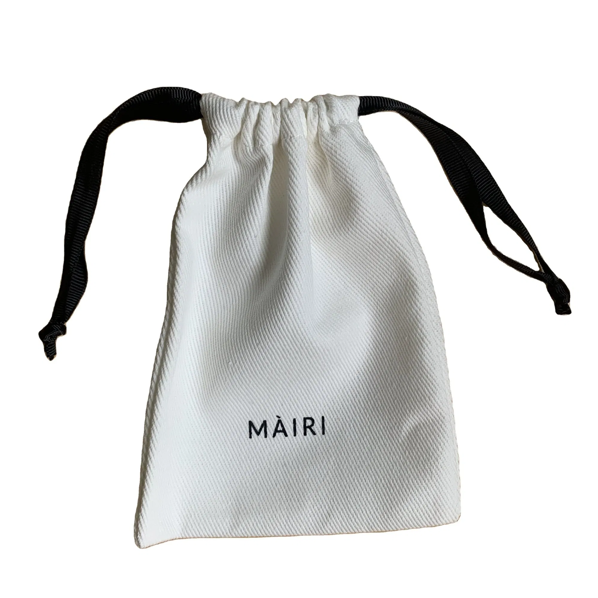Saco de Algodão Ecológico com Cordão Personalizado, Saco de Algodão para Joias, Pouch de Linho Orgânico Preto, Saco de Algodão com Cordão e Logo