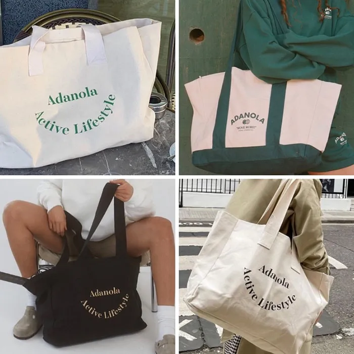 Tote bag de algodão orgânico reutilizável