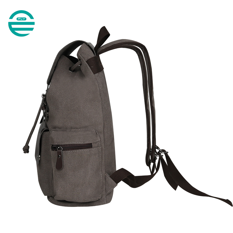 Mochilas de Ombro Vintage para Laptop, Mochila de Lona com Cordão para Escola