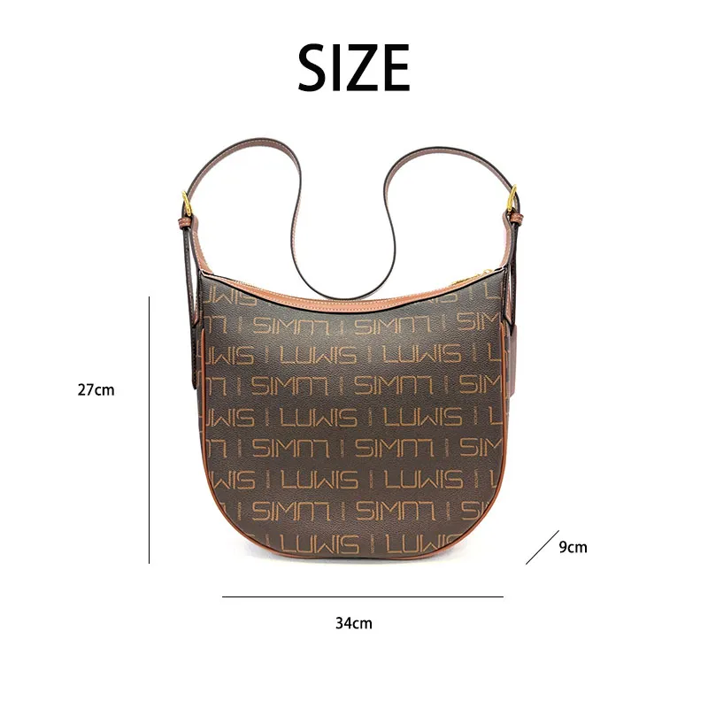 Bolsa Hobo de Couro Vintage com Alça Ajustável para Uso Diário