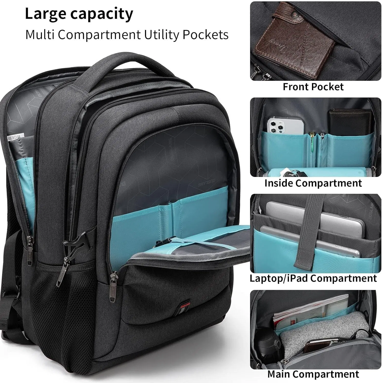 Mochila para laptop, viagem de negócios, bolsa para computador universitário com porta de carregamento USB