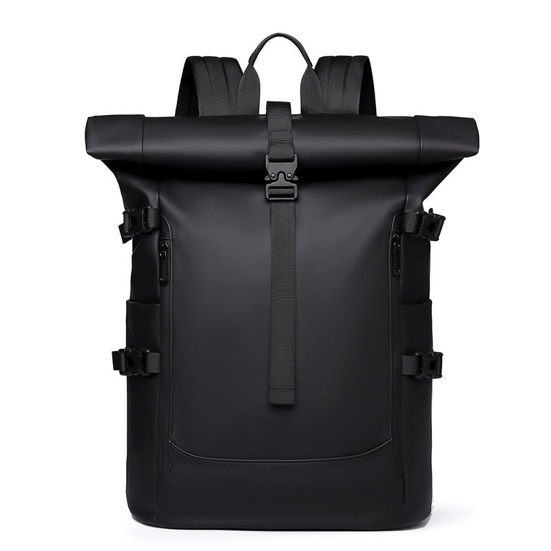 Mochila para laptop à prova d'água personalizada, moda, grande capacidade, mochila de viagem com fechamento em rolo