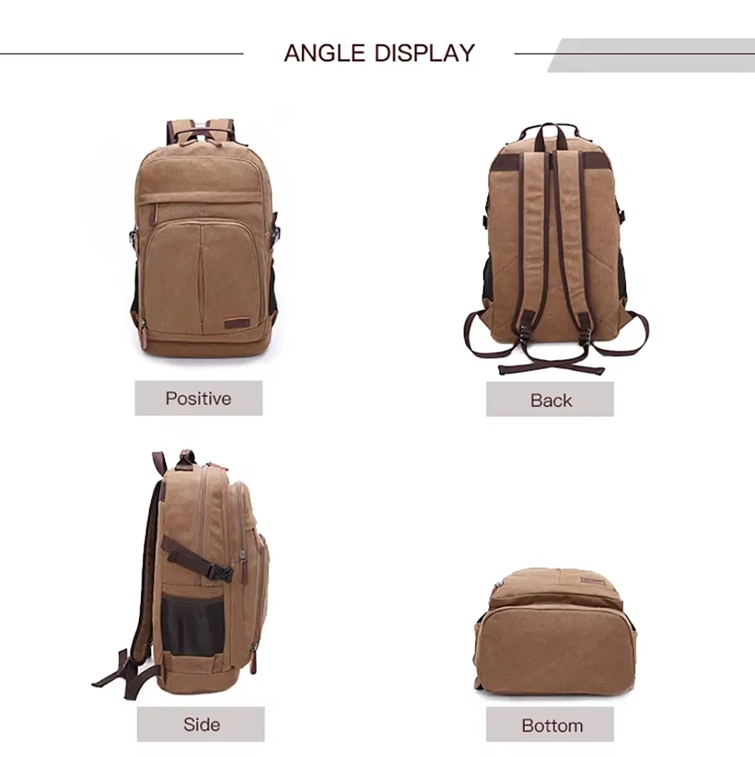 Bolsa de Lona Retrô Personalizada Mochila Masculina Bolsa Casual Mochila para Computador