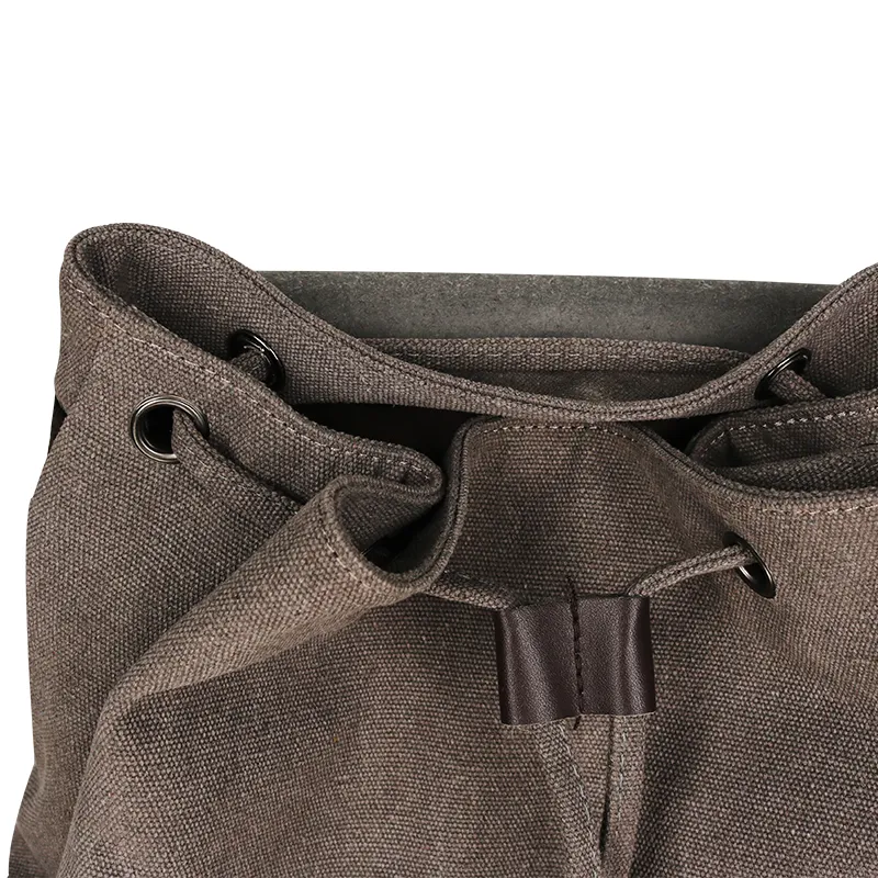 Mochilas de Ombro Vintage para Laptop, Mochila de Lona com Cordão para Escola