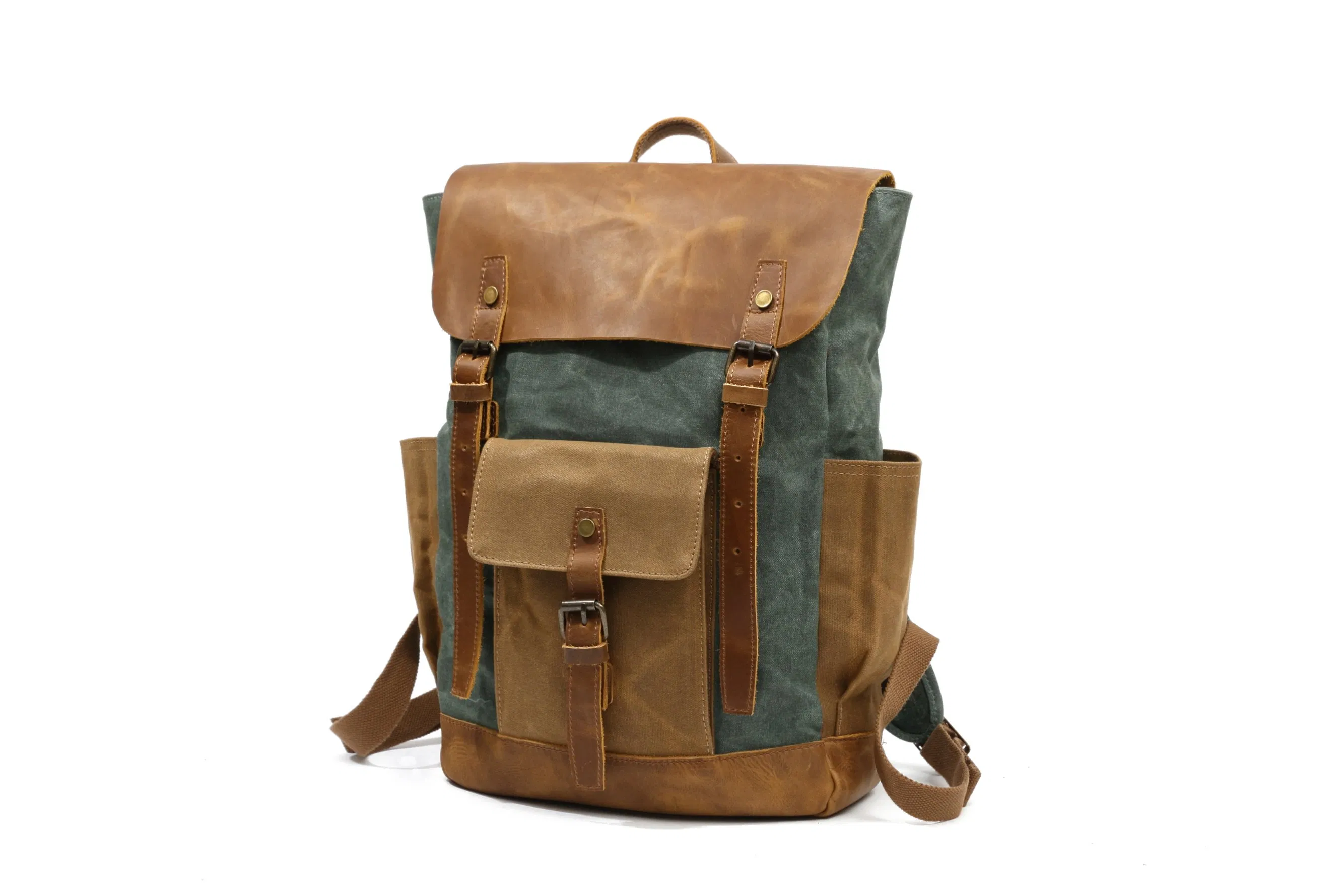 Mochila de Caminhada Vintage de Luxo em Lona Wax para Camping e Atividades ao Ar Livre Masculinas