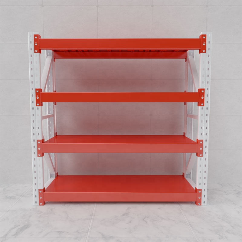 Adjustable 4-Layer Industrial Steel Warehouse Rack System Durable Long Span Rack with Carton Packing