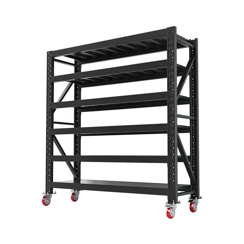 Industrial Adjustable Medium Duty Boltless Steel Warehouse Shelving Storage Racks with Wheels