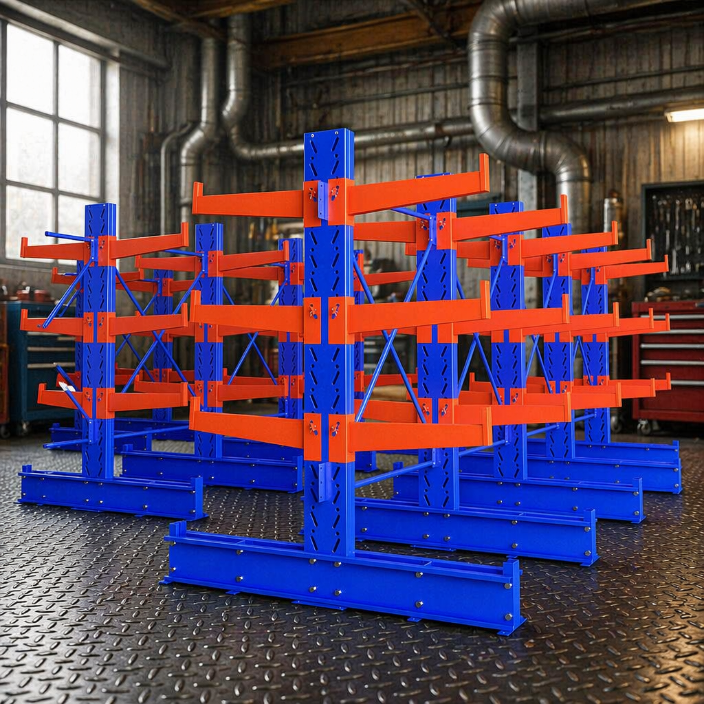 Durable Heavy-Duty Industrial Shelving Unit Durable Adjustable Cantilever Arm Racks Racking System for Warehouse Storage