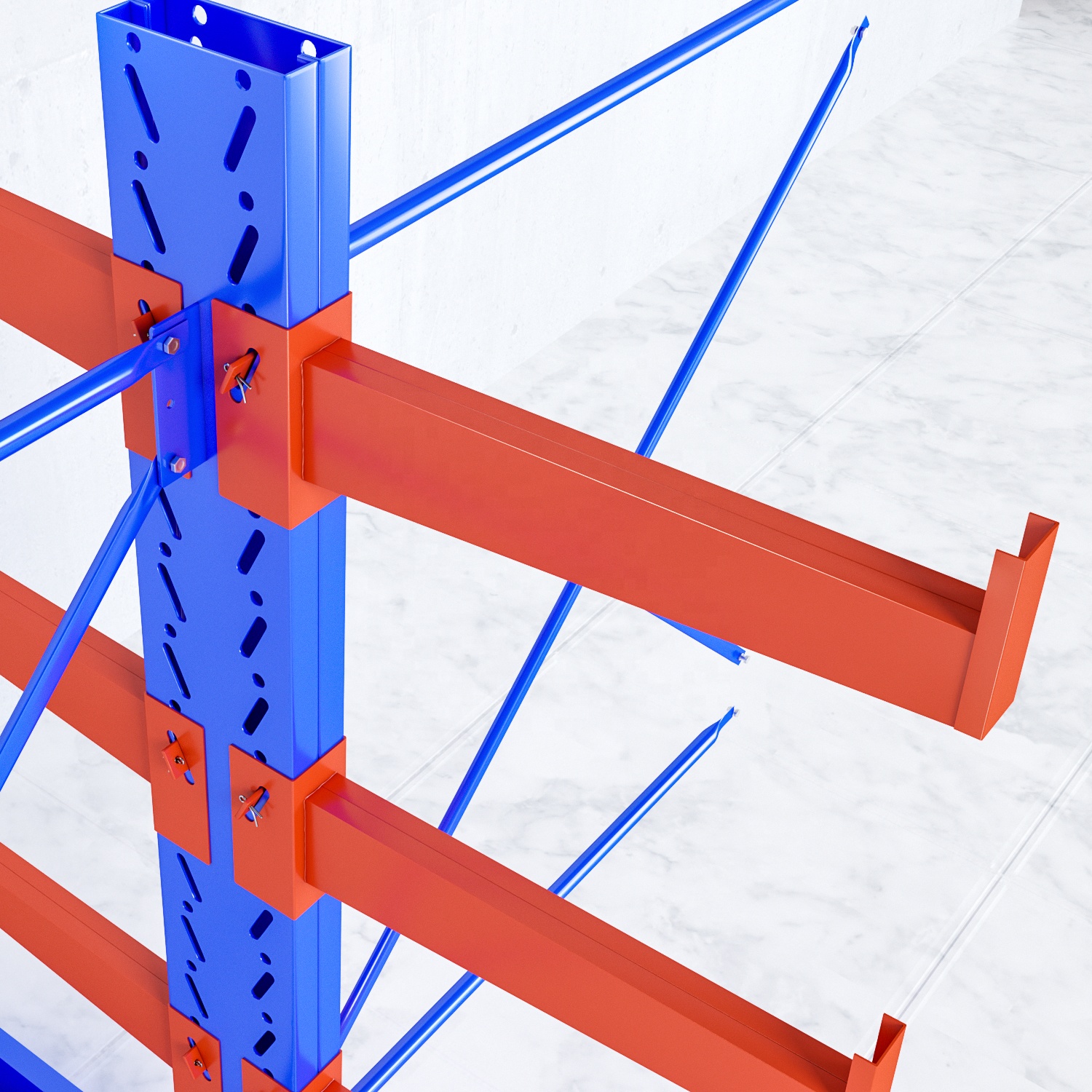 Double Side Arm Steel Warehouse Shelf Storage Steel Metal Heavy Duty Racks Cantilever Shelf
