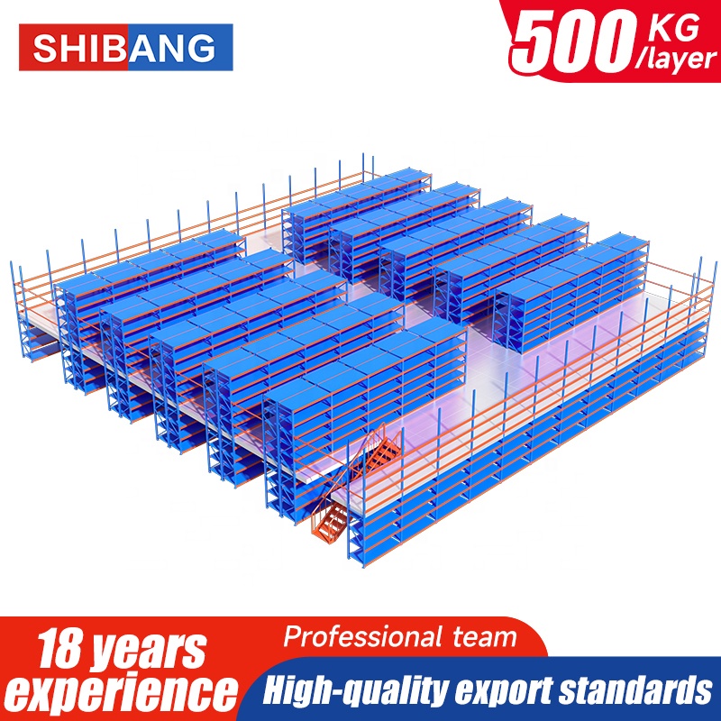 Industrial Warehouse Steel Mezzanine Platform Heavy Duty Multi Level Loft Rack Attic Storage Racking Floor System