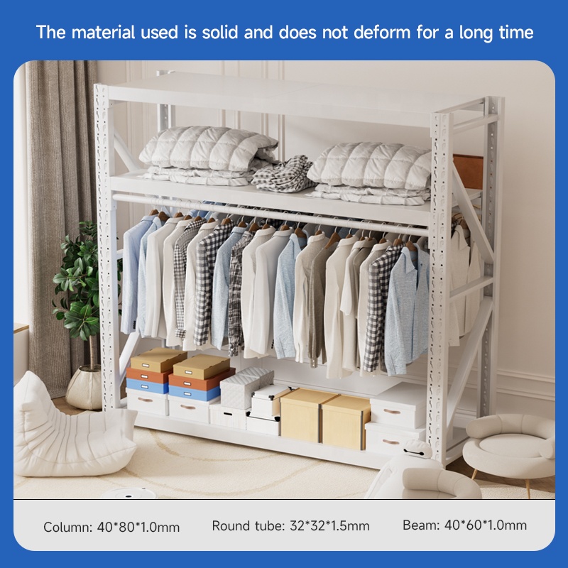 Double Single Pole Steel Garment Rack for Flexible Home Storage No Collapse Deformation Factory Direct Clothing Rack for Home