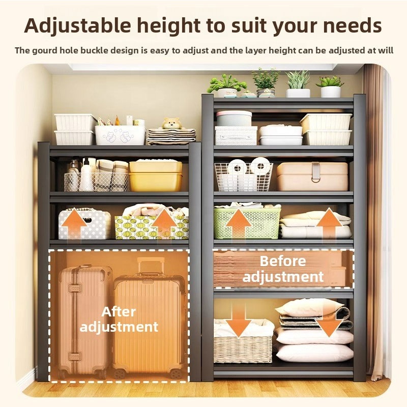 5 Levels L60*W30*H183CM 100KG Kitchen Storage Rack,Office DIY Boltless Metal Shelf Bathroom Rack Storage Rak Steel Kitchen Shelf