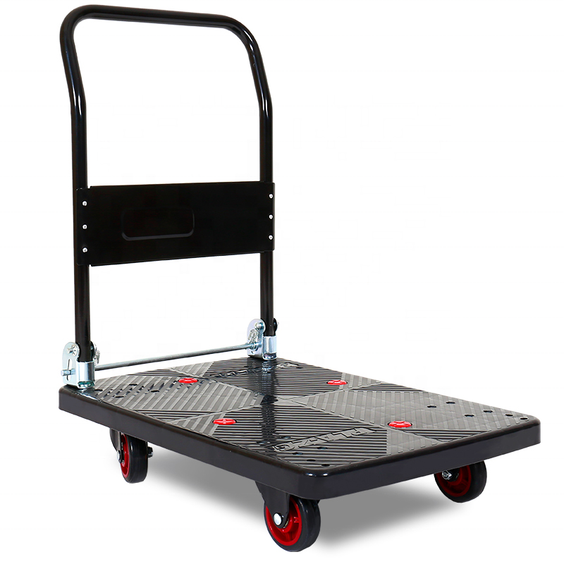 Heavy Duty Push Cart Hand Trolley Warehouse Moving Platform Truck 4 Wheel Dolly