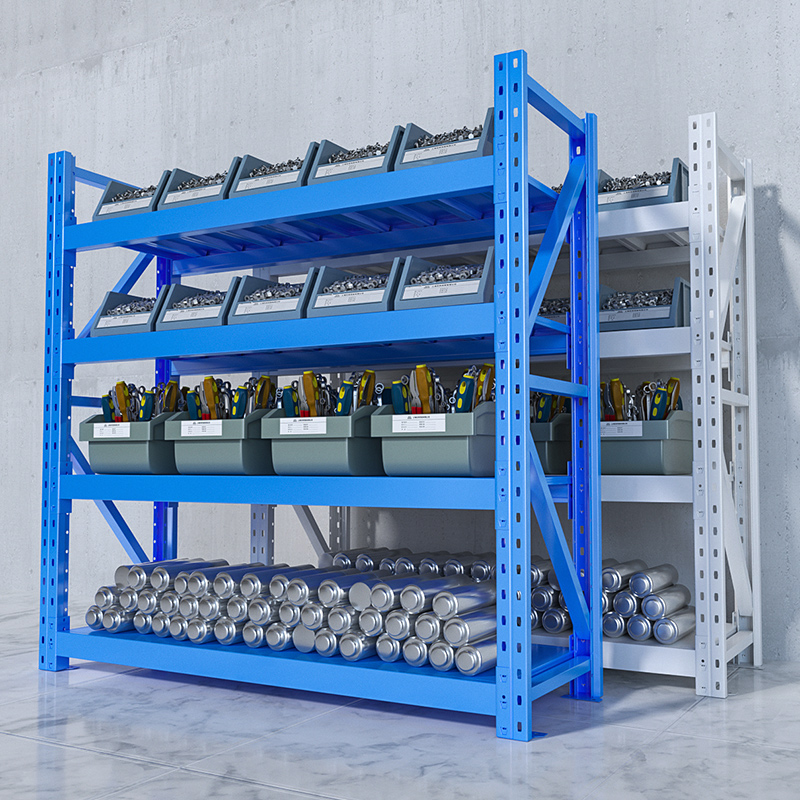 800KG Load Heavy Duty Steel Warehouse Storage Rack with Corrosion Protection Adjustable Boltless Stacking Shelves